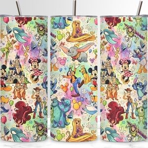 Colorful Disney Character Party Tumblers